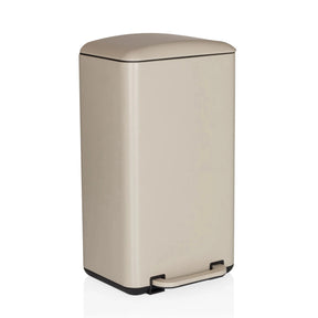 Poubelle CLEAN BEVA beige d'une capacité de 30 litres avec pédale de hjh OFFICE
