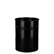 Poubelle CLEAN III noire avec motif perforé sur la partie supérieure de hjh OFFICE
