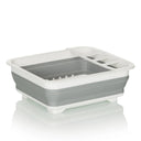 Conteneur pliable CLEAN SIL gris et blanc avec grille d'égouttage intégrée et compartiment de hjh OFFICE