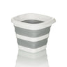 Conteneur pliable CLEAN SILE gris et blanc avec partie centrale flexible et pliée de hjh OFFICE