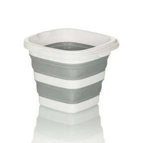 Conteneur pliable CLEAN SILE gris et blanc avec partie centrale flexible et pliée de hjh OFFICE
