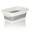 Conteneur pliable CLEAN SILW en gris et blanc avec poignées latérales de hjh OFFICE