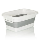 Conteneur pliable CLEAN SILW en gris et blanc avec poignées latérales de hjh OFFICE