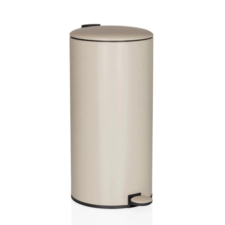 Poubelle CLEAN STEP 2 beige d'une capacité de 30 litres avec pédale de hjh OFFICE