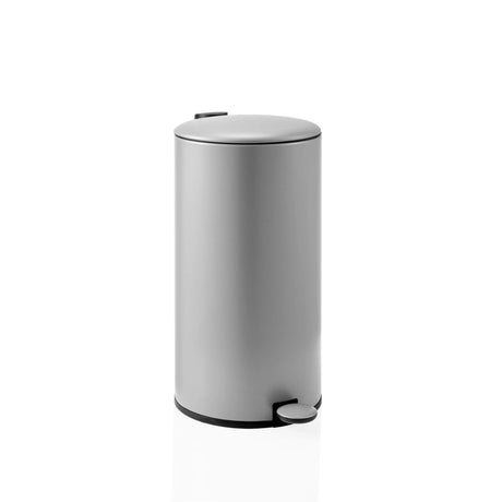 Poubelle CLEAN STEP 2 grise de forme cylindrique avec pédale de hjh OFFICE