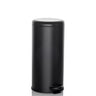 Poubelle CLEAN STEP noire de forme cylindrique avec ouverture à pédale de hjh OFFICE