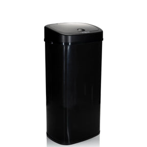Poubelle à capteur CLEAN VI noire avec surface lisse et couvercle de hjh OFFICE