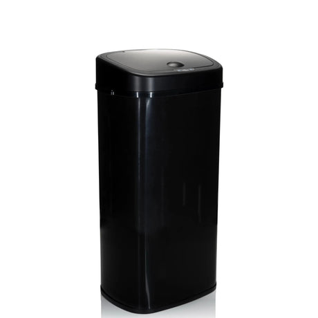 Poubelle à capteur CLEAN VI noire avec surface lisse et couvercle de hjh OFFICE