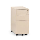Caisson sur roulettes COLOR I beige en métal avec trois tiroirs et roulettes de hjh OFFICE