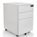 Caisson sur roulettes COLOR OS I blanc en métal avec trois tiroirs de hjh OFFICE