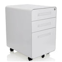 Caisson sur roulettes COLOR PLUS I en métal blanc avec trois tiroirs de hjh OFFICE