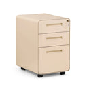 Caisson sur roulettes COLOR PLUS I beige en métal avec trois tiroirs et roulettes de hjh OFFICE