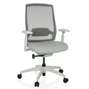 Siège de bureau de qualité professionnelle COLORE en gris givré avec dossier en maille et accoudoirs de hjh OFFICE