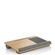 Support pour ordinateur portable COMFILAP en bambou clair avec repose-poignet gris de hjh OFFICE