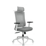 Siège de bureau de qualité professionnelle COMFIO WMH gris avec appui-tête, accoudoirs et base à roulettes de hjh OFFICE