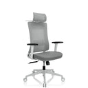 Siège de bureau de qualité professionnelle COMFIO WMH gris avec appui-tête, accoudoirs et base à roulettes de hjh OFFICE