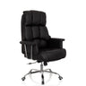 Siège de direction de qualité professionnelle COMMANDER noir avec revêtement capitonné et piètement étoile brillant de hjh OFFICE