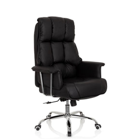 Siège de direction de qualité professionnelle COMMANDER noir avec revêtement capitonné et piètement étoile brillant de hjh OFFICE