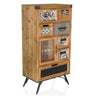 Buffet couleur bois CONTINENTO S de style vintage avec différents tiroirs et porte en verre de hjh LIVING