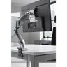 Bras d'écran flexible argenté CPSA avec fixation de bureau pour un moniteur de hjh OFFICE PRO