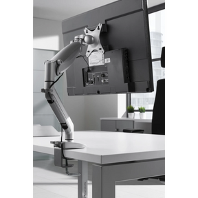 Bras d'écran flexible argenté CPSA avec fixation de bureau pour un moniteur de hjh OFFICE PRO