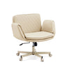 Siège de bureau à domicile Criss-Cross 10 en beige avec dossier matelassé et piètement à roulettes de hjh LIVING