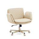 Siège de bureau à domicile Criss-Cross 10 en beige avec dossier matelassé et piètement à roulettes de hjh LIVING