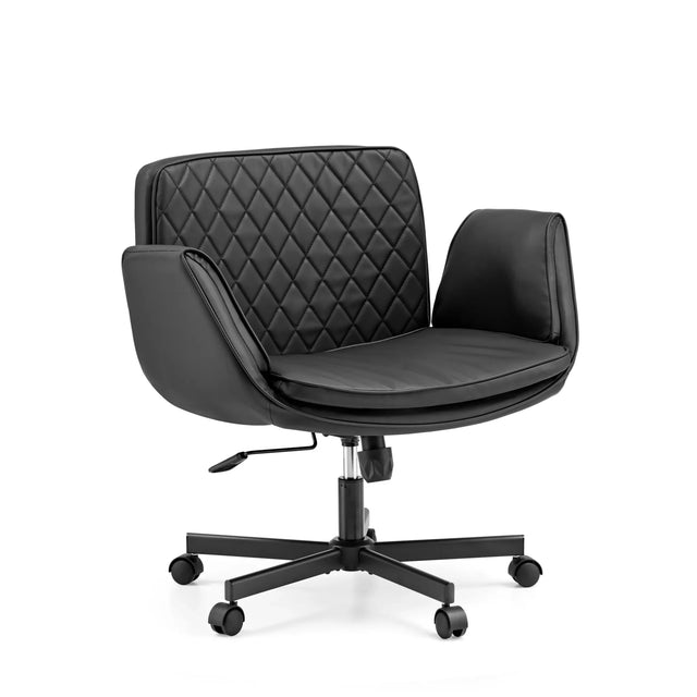 Siège de bureau à domicile Criss-Cross 10 noir avec dossier matelassé et roulettes de hjh LIVING