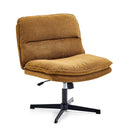 Fauteuil de salon Criss-Cross 20 marron avec revêtement en tissu structuré et pied en étoile noir de hjh LIVING