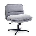 Fauteuil de salon Criss-Cross 20 gris foncé avec revêtement en tissu structuré et pied en étoile noir de hjh LIVING