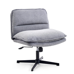 Fauteuil de salon Criss-Cross 20 gris foncé avec revêtement en tissu structuré et pied en étoile noir de hjh LIVING