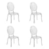 Lot de quatre chaises à quatre pieds CRISTALIO transparentes en plastique transparent de hjh LIVING
