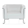 Fauteuil rembourré blanc CURACAO avec structure en chrome brillant de hjh OFFICE