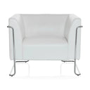 Fauteuil rembourré blanc CURACAO avec structure en chrome brillant de hjh OFFICE