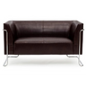 Canapé lounge marron CURACAO deux places avec structure en chrome brillant de hjh OFFICE
