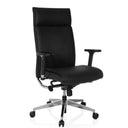 Siège de direction de qualité professionnelle CURYO en noir avec pied en étoile en métal brillant et accoudoirs rembourrés de hjh OFFICE