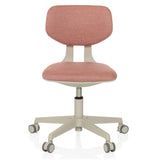 Chaise pivotante pour des enfants KIDDY CLASSIC rose avec assise rembourrée et base à cinq roulettes de hjh OFFICE – vue à 360° (vue de face 0°)