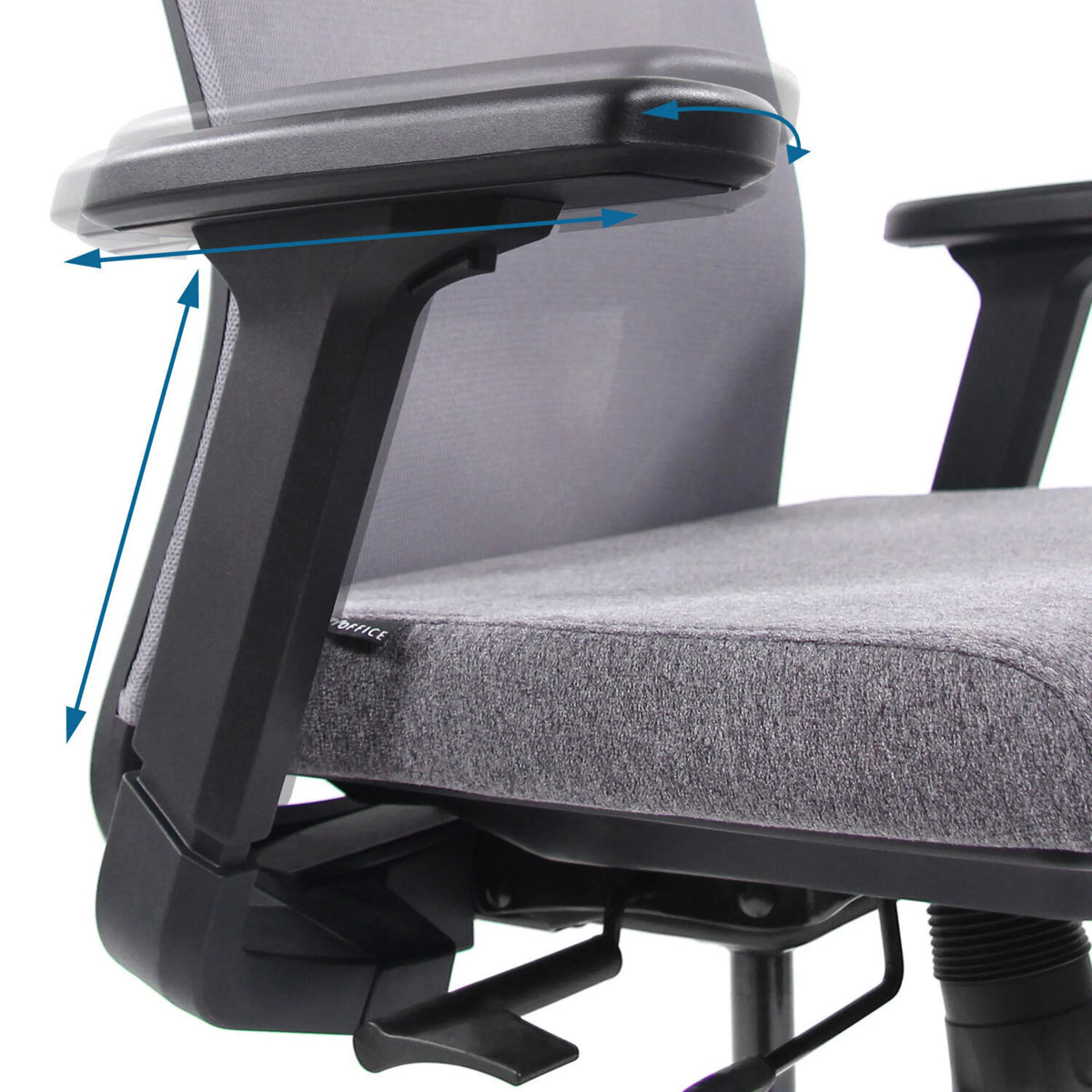 Accoudoir réglable en 3D du Siège de bureau de qualité professionnelle CAPTIVO en gris de hjh OFFICE