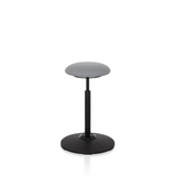 Siège assis-debout BALANCE SIT gris avec assise ronde et pied noir de hjh OFFICE – vue à 360° (vue de face 0°)