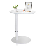 Weißer Stehschreibtisch STAND III mit runder Platte und rundem Fuß von hjh OFFICE