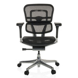 Siège de direction de luxe ERGOHUMAN BASE GEN2 noir avec dossier en maille et base à cinq roulettes de hjh OFFICE – vue à 360° (vue de face 0°)