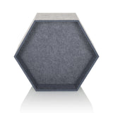 Cloison de séparation FLEXMIUT STORE B hexagonale en feutre gris de hjh OFFICE – vue à 360° (vue de face 0°)