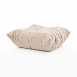 Pouf Sitzolo Podi beige avec une structure de surface matelassée de hjh LIVING