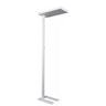 Weiße Stehlampe LUMANOVA mit flachem LED-Lampenkopf und schmalem Standfuß von hjh OFFICE