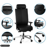 Fonctions réglables du siège de bureau de qualité professionnelle PRO-TEC XXL en noir de hjh OFFICE (image générée par IA)