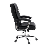Siège de bureau à domicile Relax Prestio noir avec détails chromés brillants et roulettes de MyBuero