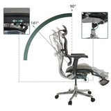 Dossier et hauteur d'assise réglables du siège de direction de luxe ERGOHUMAN PLUS LEGPRO GEN2 de 90 à 141 degrés de hjh OFFICE