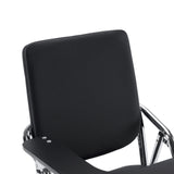 Dossier et accoudoirs noirs de la chaise pliante Esto T avec structure en chrome de hjh OFFICE