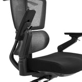 Accoudoir réglable du siège de bureau de qualité professionnelle Ergo U2 Flex3 avec dossier en maille et housse en tissu noir de hjh OFFICE