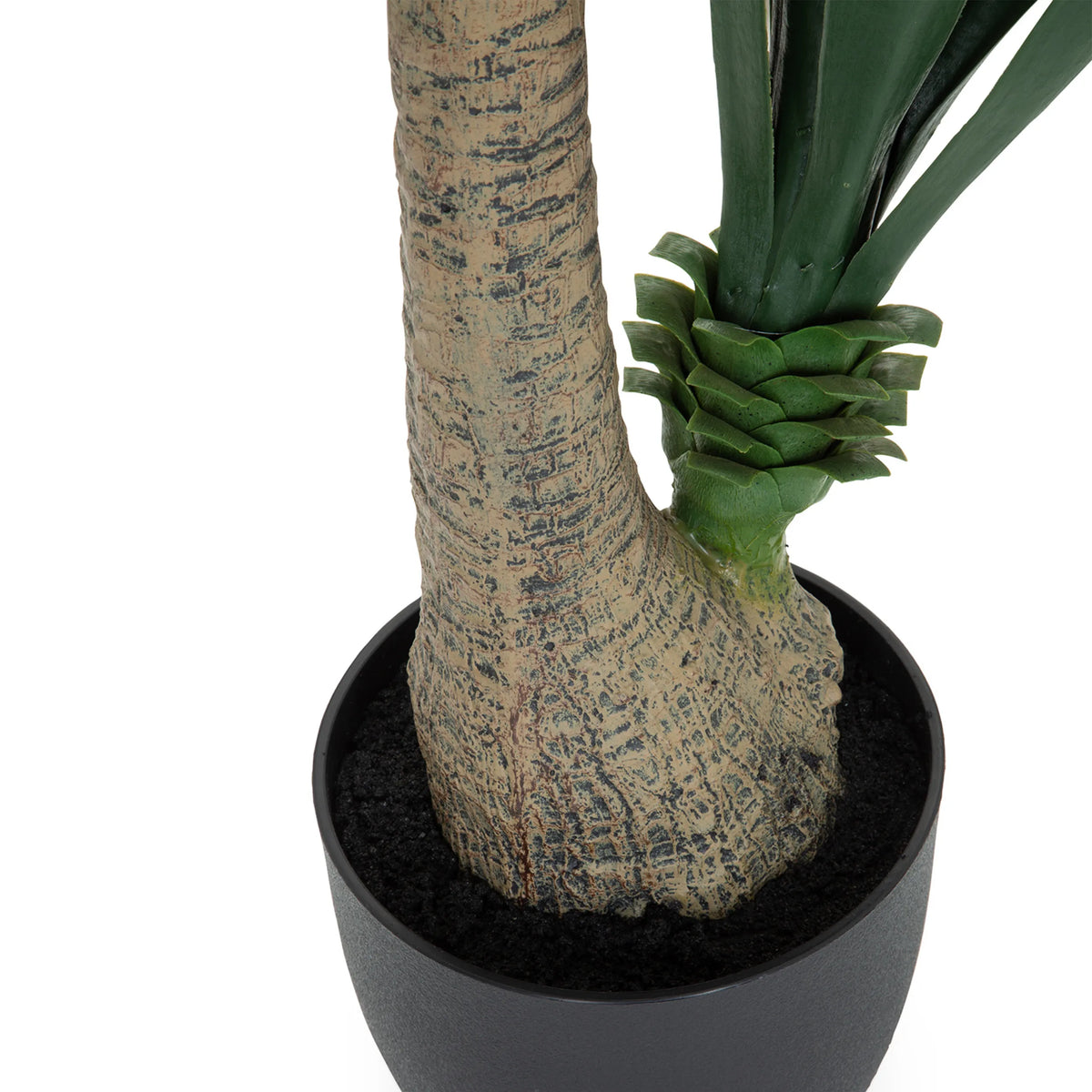 Tige et base de la plante artificielle YUCCA dans un cache-pot noir de hjh OFFICE